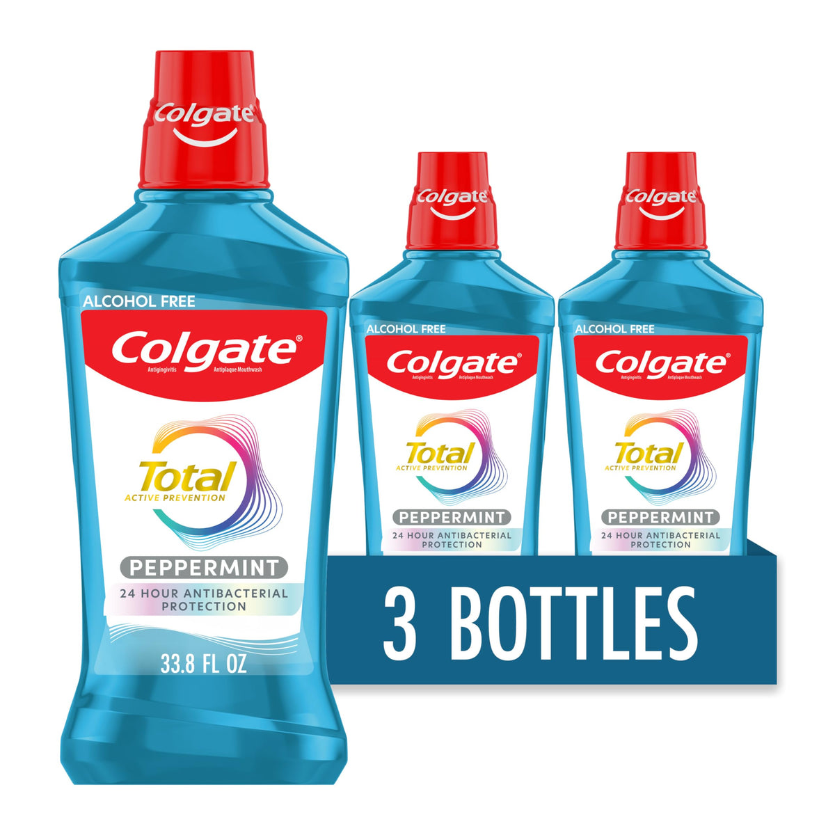 Colgate Total Alcohol Free Mouthwash Peppermint 3 Pack 33 8 – product photo (Mouthwash)