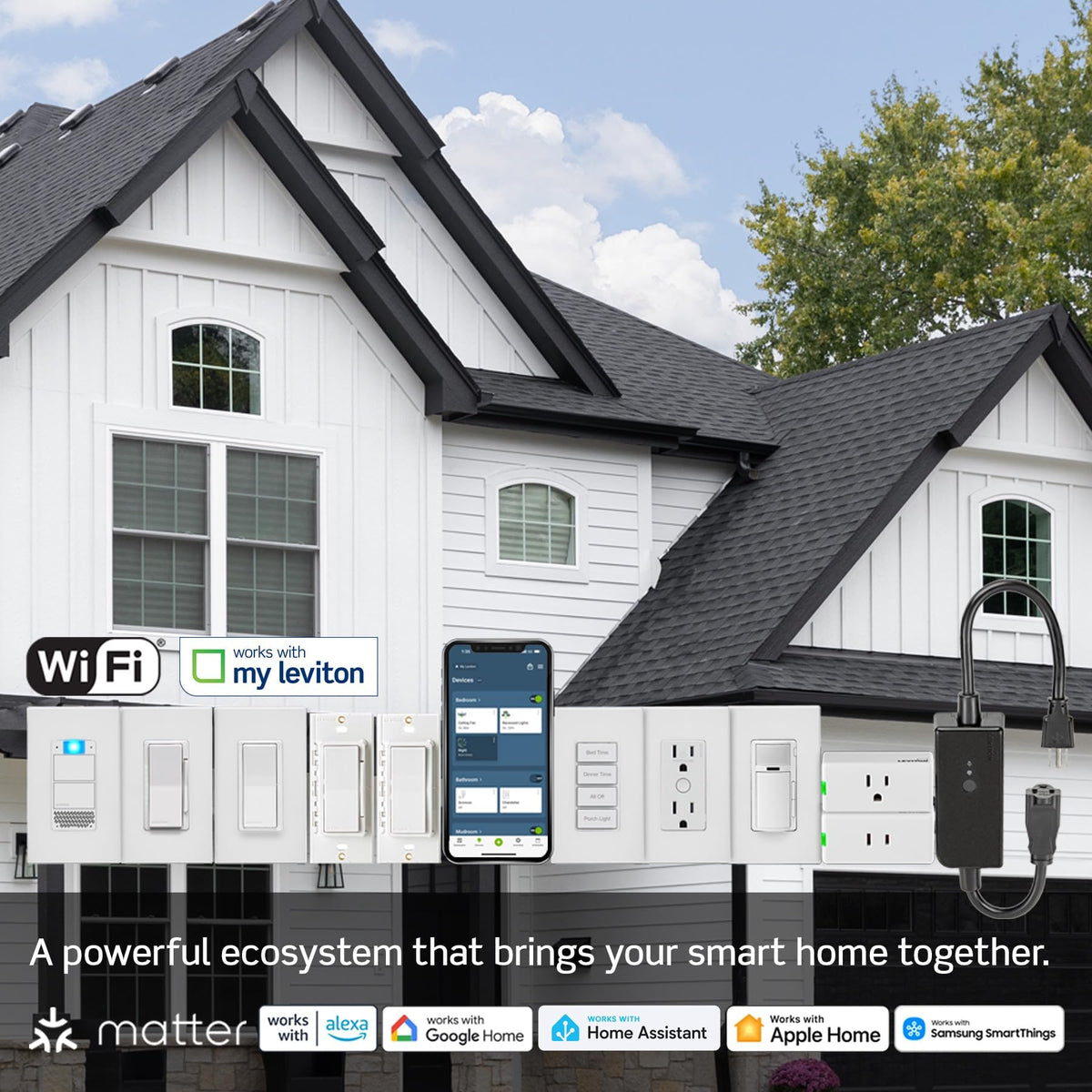 Leviton Decora Smart Dimmer Switch Wi Fi D36HD 1RW White - Leviton Official Imagery - 8