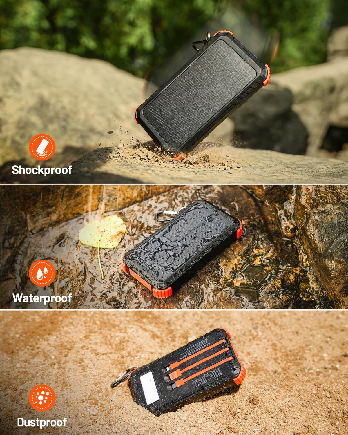 Solar Charger Power Bank 20000mAh Fast Battery Pack for Cell - Uukto Official Imagery - 8