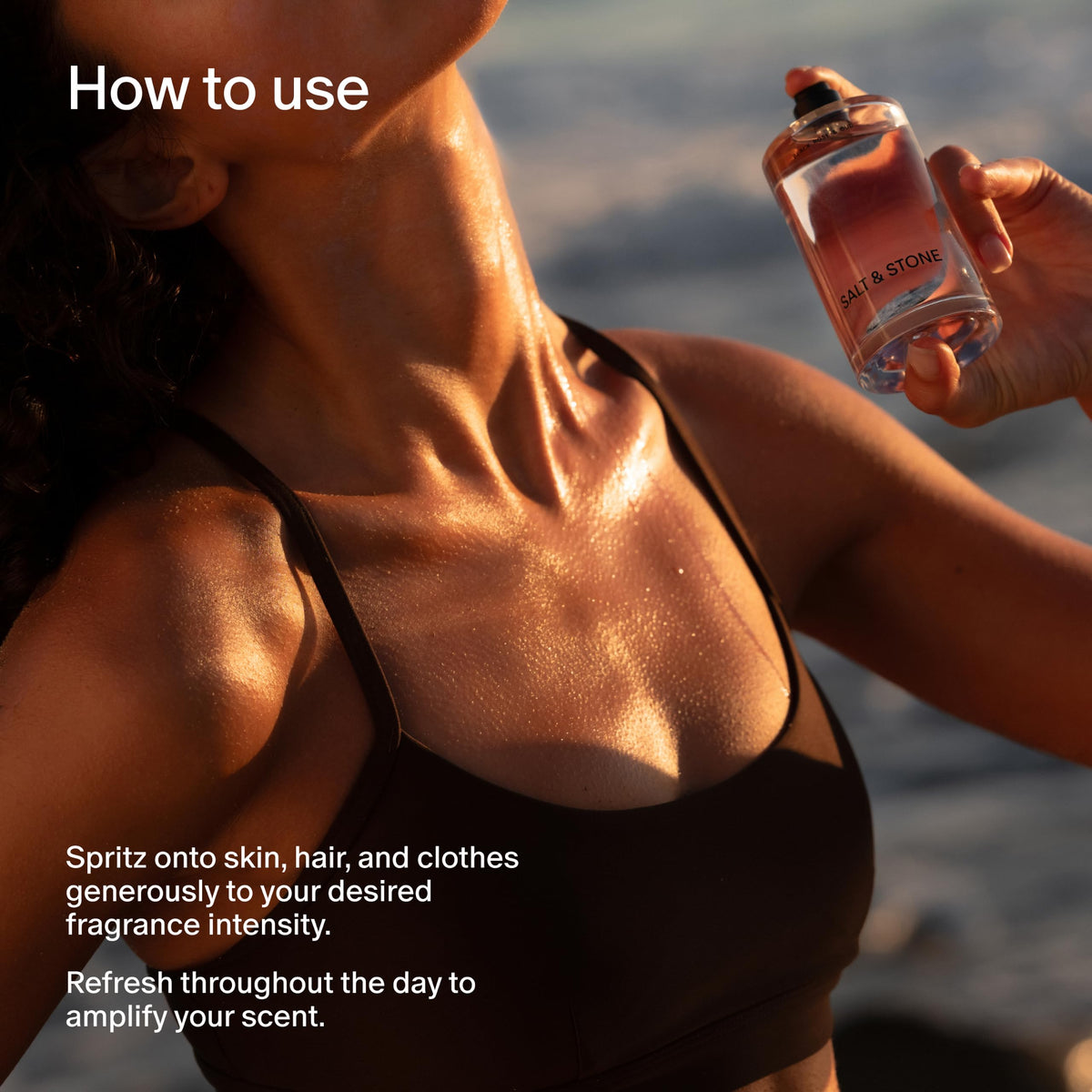 Salt Stone Hair Body Mist for Women Men Bergamot Hinoki 3 4 - Salt & Stone Official Imagery - 7