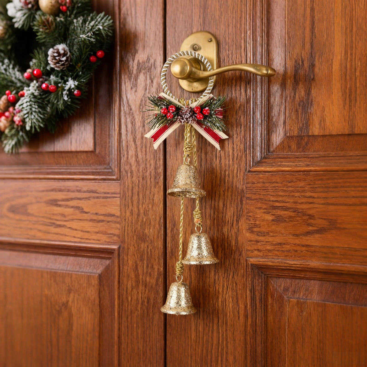 Relbud Christmas Bells Decorations Jingle Bell Hanging Decorative – Glittering Gold, Iron