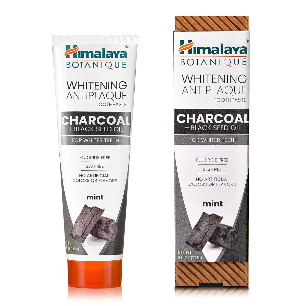 Himalaya Botanique Whitening Antiplaque Charcoal Toothpaste – close-up detail