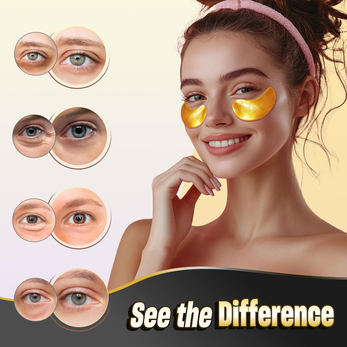 NAZANO 24K Gold Under Eye Patches – packaging and label