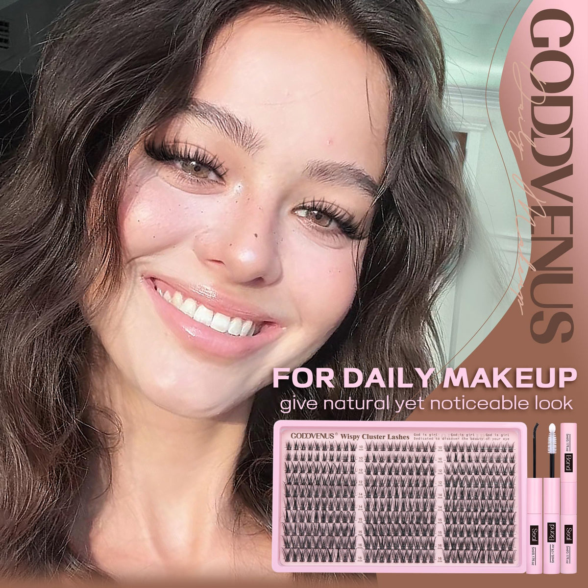 Goddvenus Lash Clusters Kit Wispy Eyelash Clusters Lashes – close-up detail