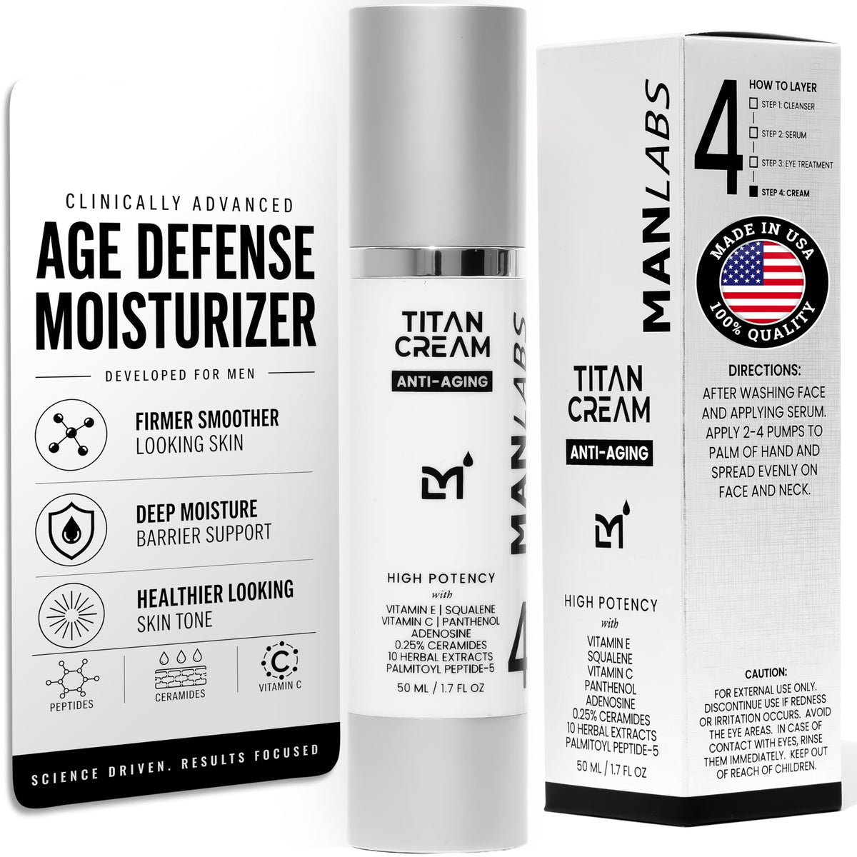 Man Labs Titan Mens Face Cream Anti Aging Moisturizer - Man Labs Official Imagery - 2
