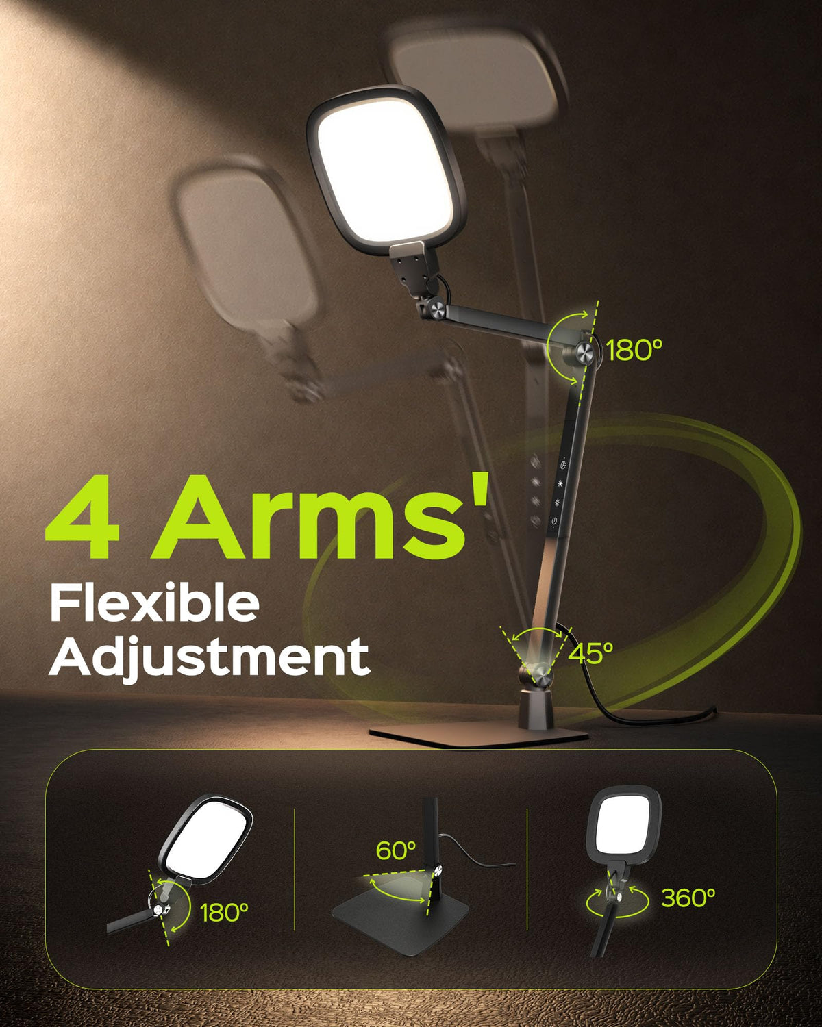 LED Desk Lamps for Home Office 18W Bright Soft Video - JACKYLED Official Imagery - 7