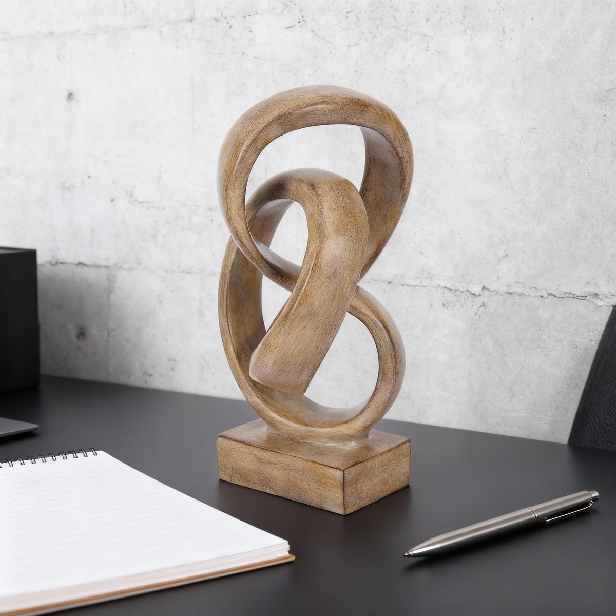 Abstract wood toned knot sculpture geometric decorative - DOVDOV Official Imagery - 8