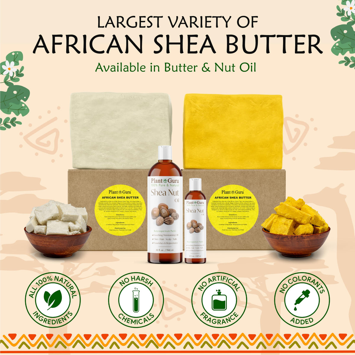 Plant Guru Raw African Shea Butter 5 lbs Bulk Block 100 Pure - Plant Guru Official Imagery - 8