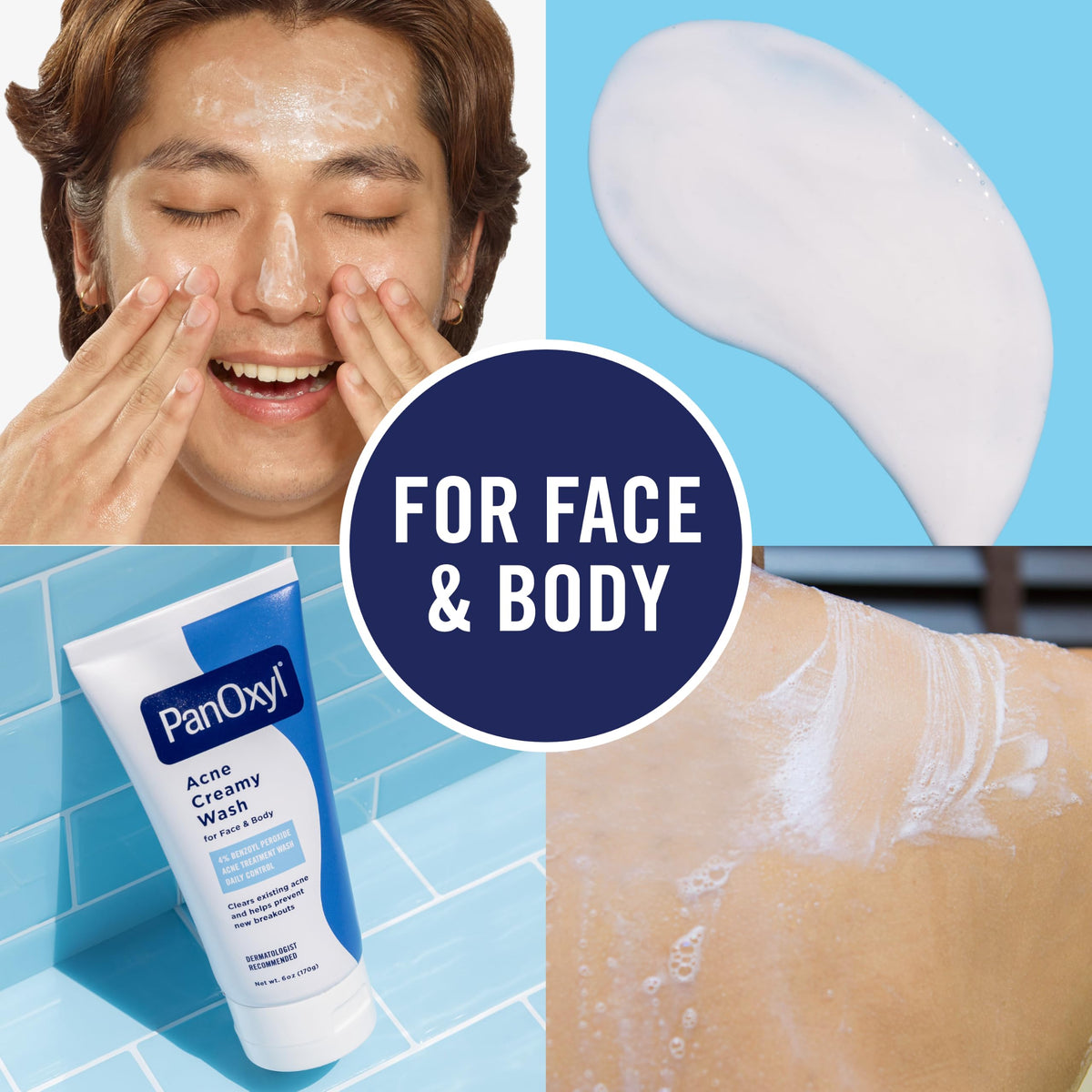 PanOxyl Antimicrobial Acne Creamy Wash 4 Benzoyl Peroxide 6 – back view and specifications