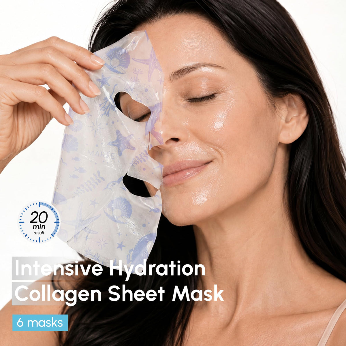 MAREE Collagen Face Masks Skincare Facial Mask with Centella – packaging and label