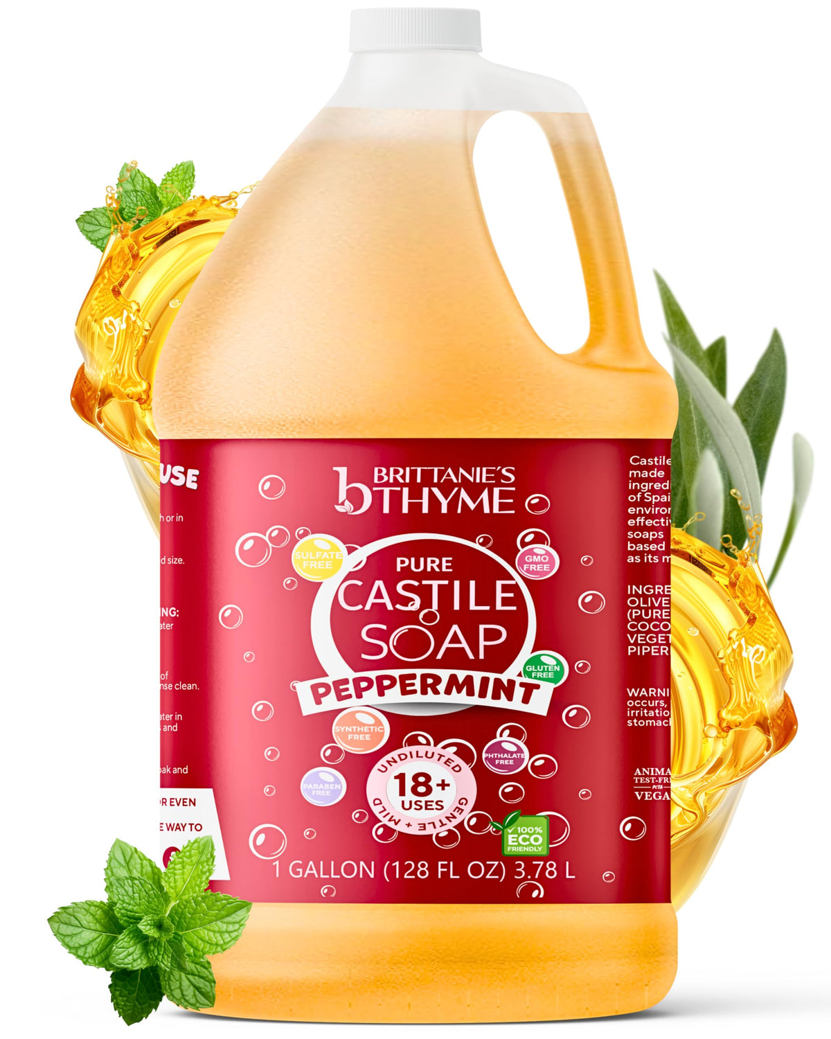Brittanie s Pure Organic Castile Liquid Soap Refill - Brittanie's Thyme Official Imagery - 2