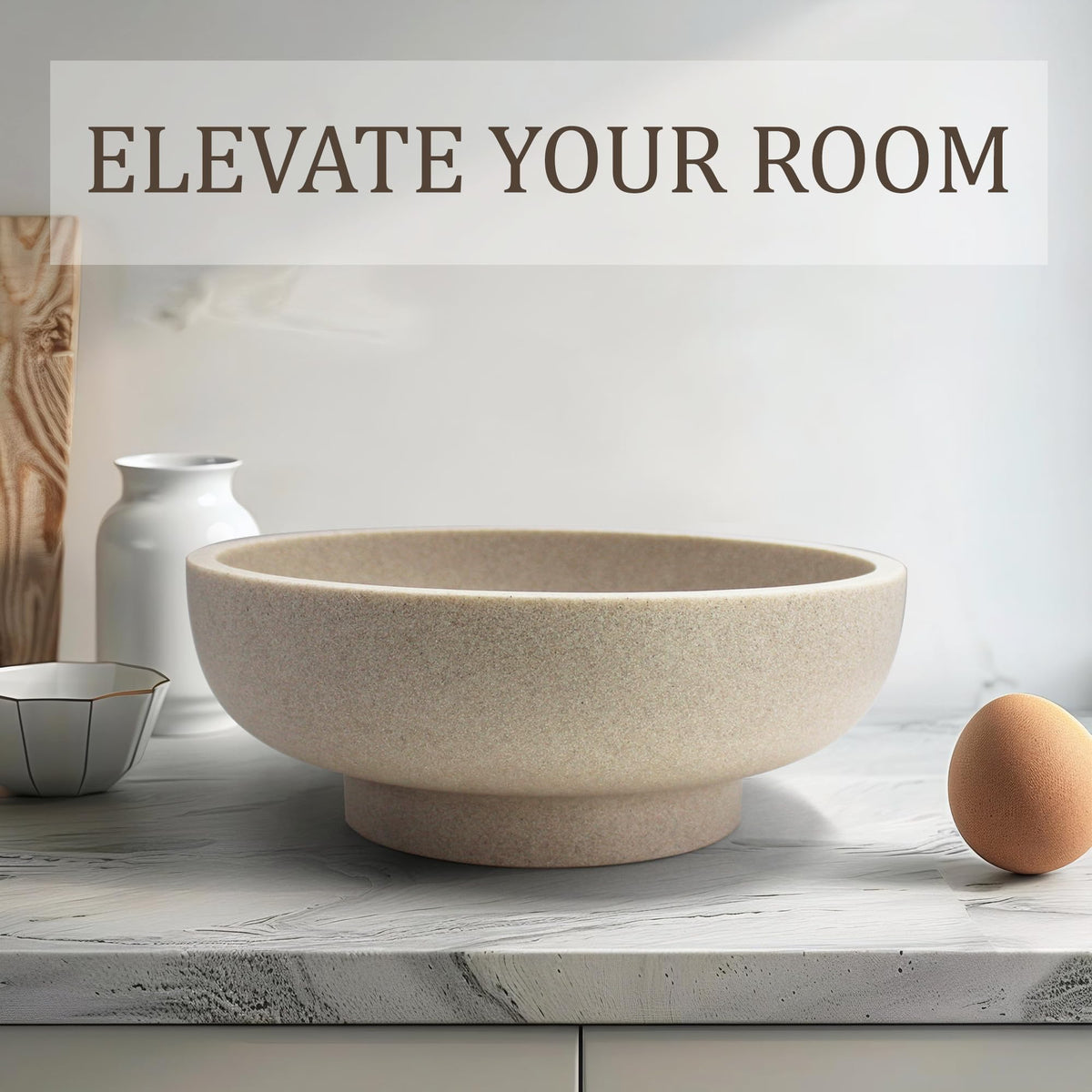 LIN CHUAN Decorative Bowl Large Fruit Bowl Sand Beige - LIN CHUAN Official Imagery - 6
