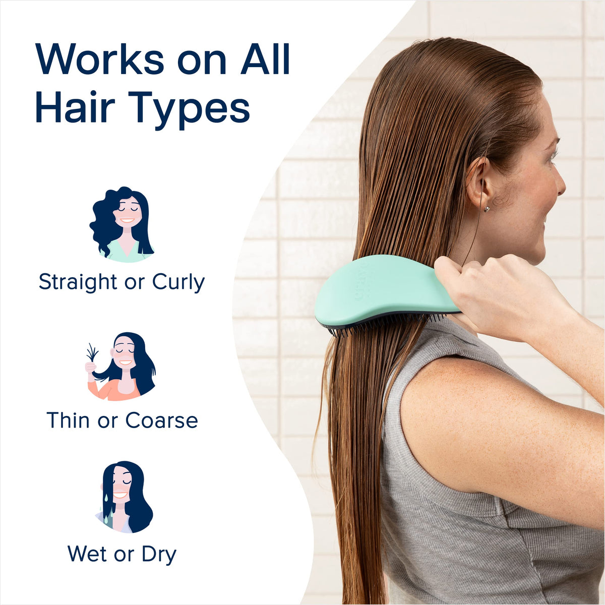 Crave Naturals Glide Thru Detangling Hairbrush that Glides – full view