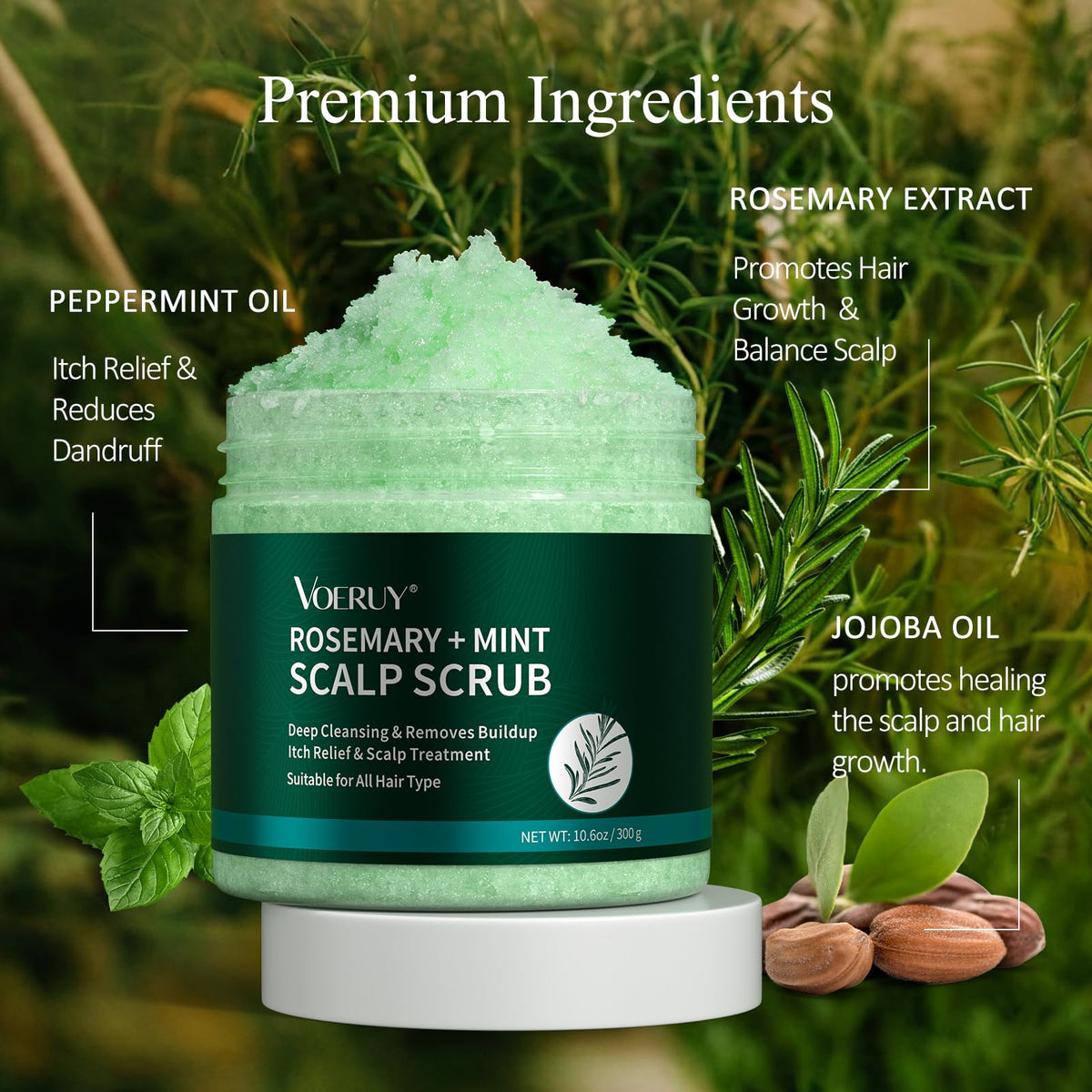 VOERUY Scalp Scrub Rosemary Scalp Exfoliator Scrub Shampoo 2 - VOERUY Official Imagery - 4
