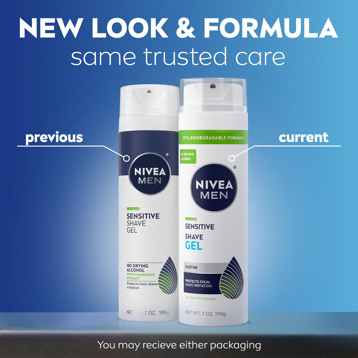 NIVEA MEN Sensitive Shave Gel No Drying Alcohol Mulitpack 3 – close-up detail