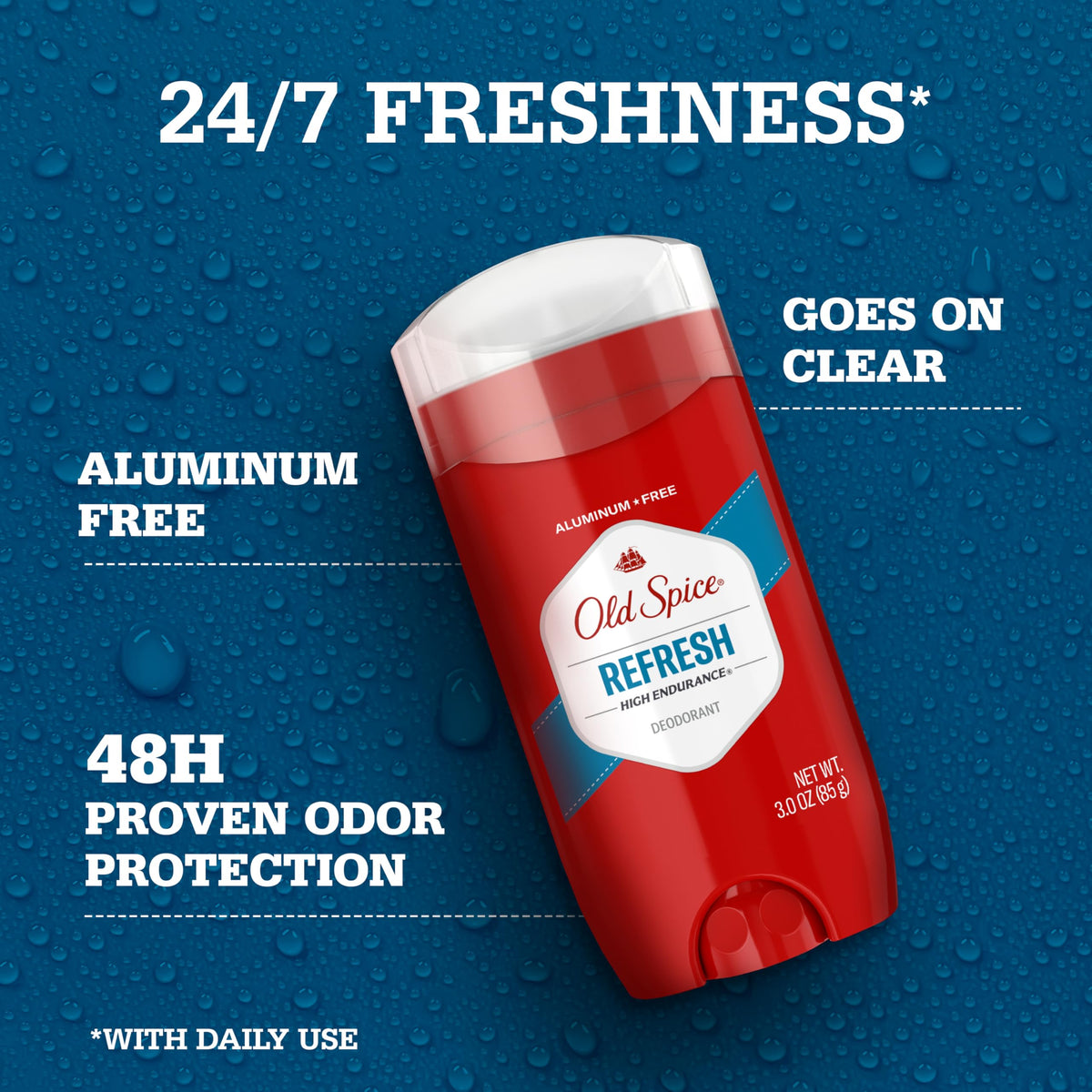 Old Spice Deodorant for Men Aluminum Free Refresh Scent 3 0 – close-up detail