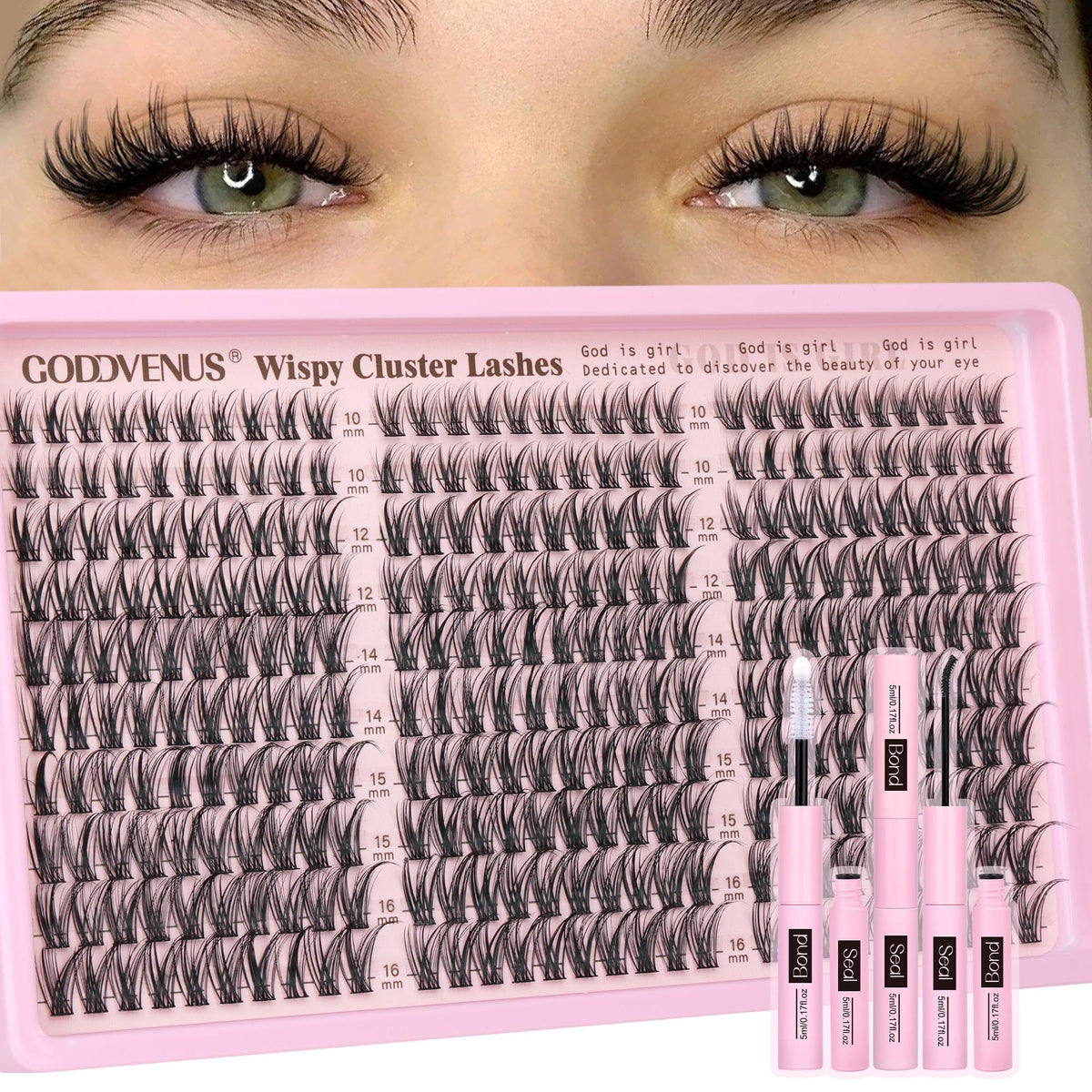 Goddvenus Lash Clusters Kit Wispy Eyelash Clusters Lashes – product photo (False Lashes)