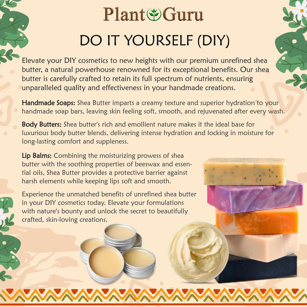 Plant Guru Raw African Shea Butter 5 lbs Bulk Block 100 Pure - Plant Guru Official Imagery - 7