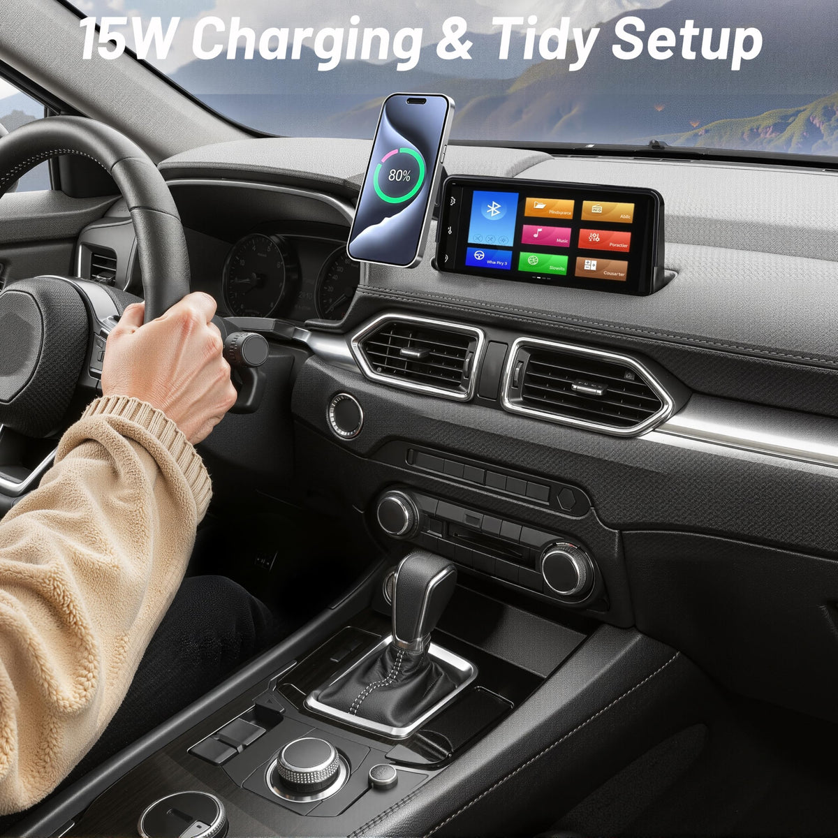 Car Phone Holder for Mazda CX5 MagSafe Car Mount Charger - AAGJJ Official Imagery - 6