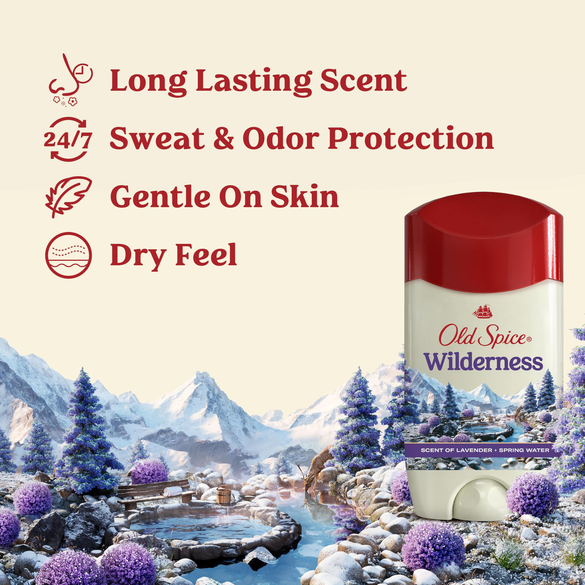 Old Spice Antiperspirant Deodorant for Men Wilderness 2 6 oz – close-up detail