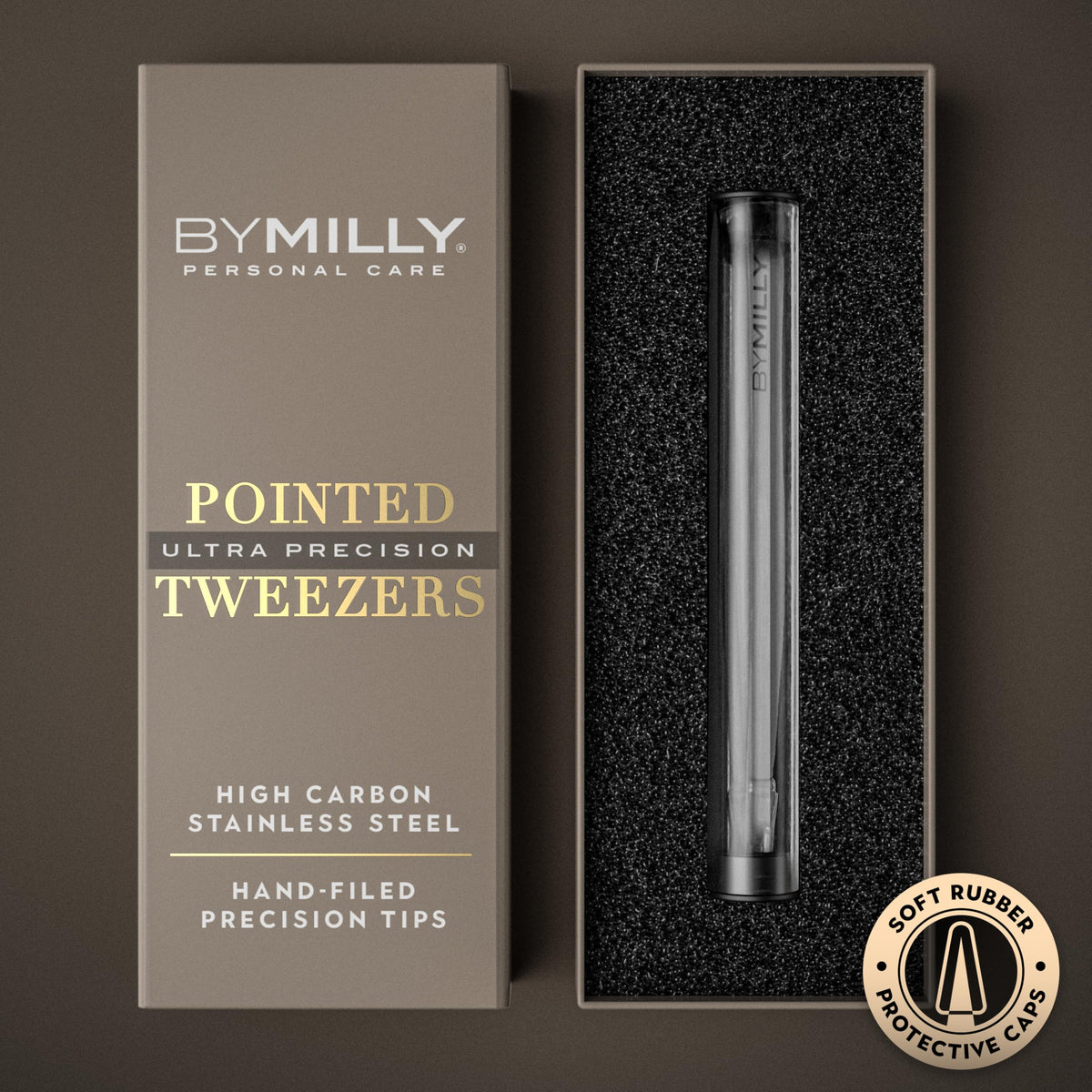 By MILLY Pointed Tweezers – close-up detail