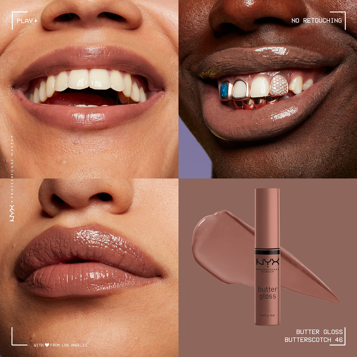 NYX PROFESSIONAL MAKEUP Butter Gloss Brown Sugar Non Sticky – packaging and label
