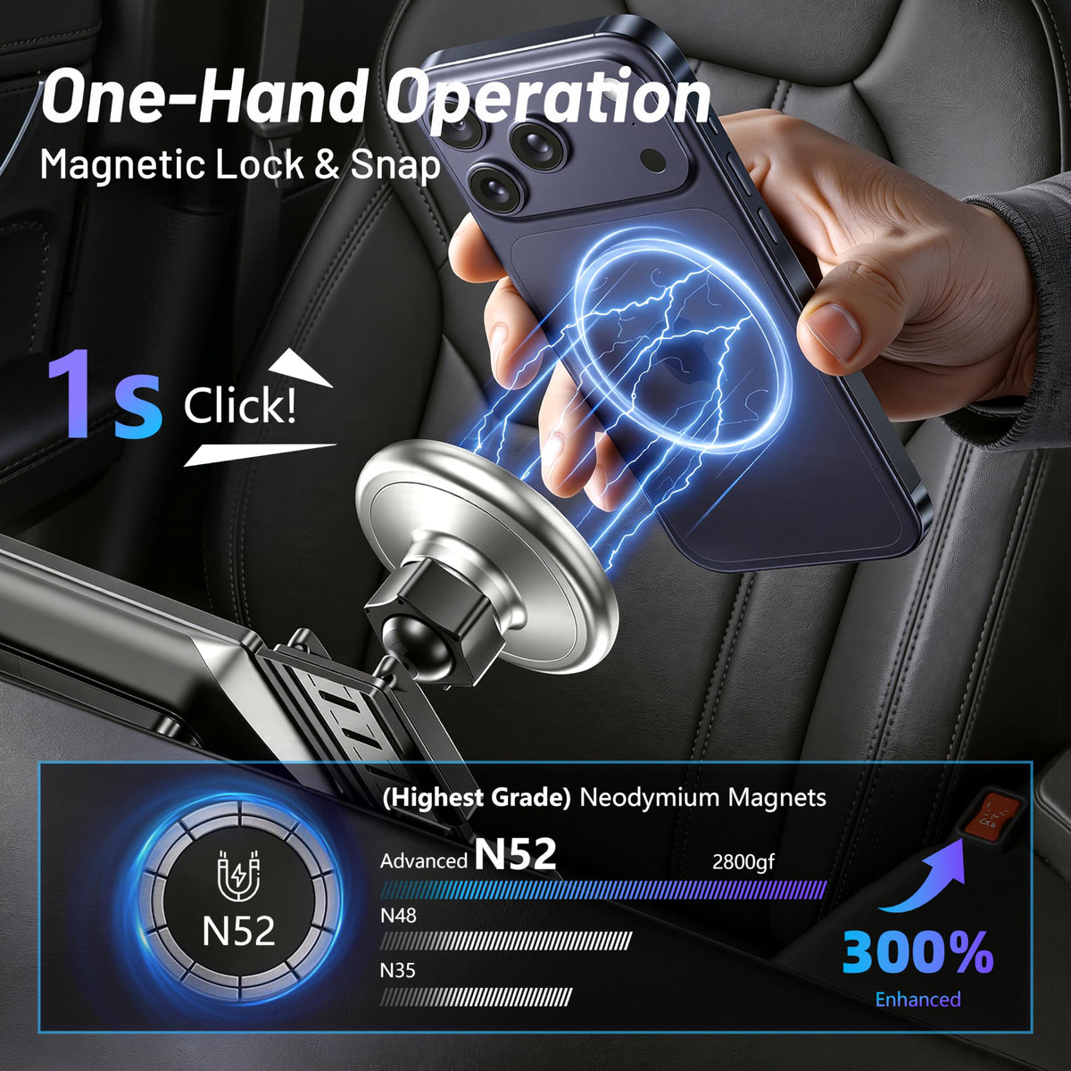Car Phone Holder for Mazda CX5 MagSafe Car Mount Charger - AAGJJ Official Imagery - 4