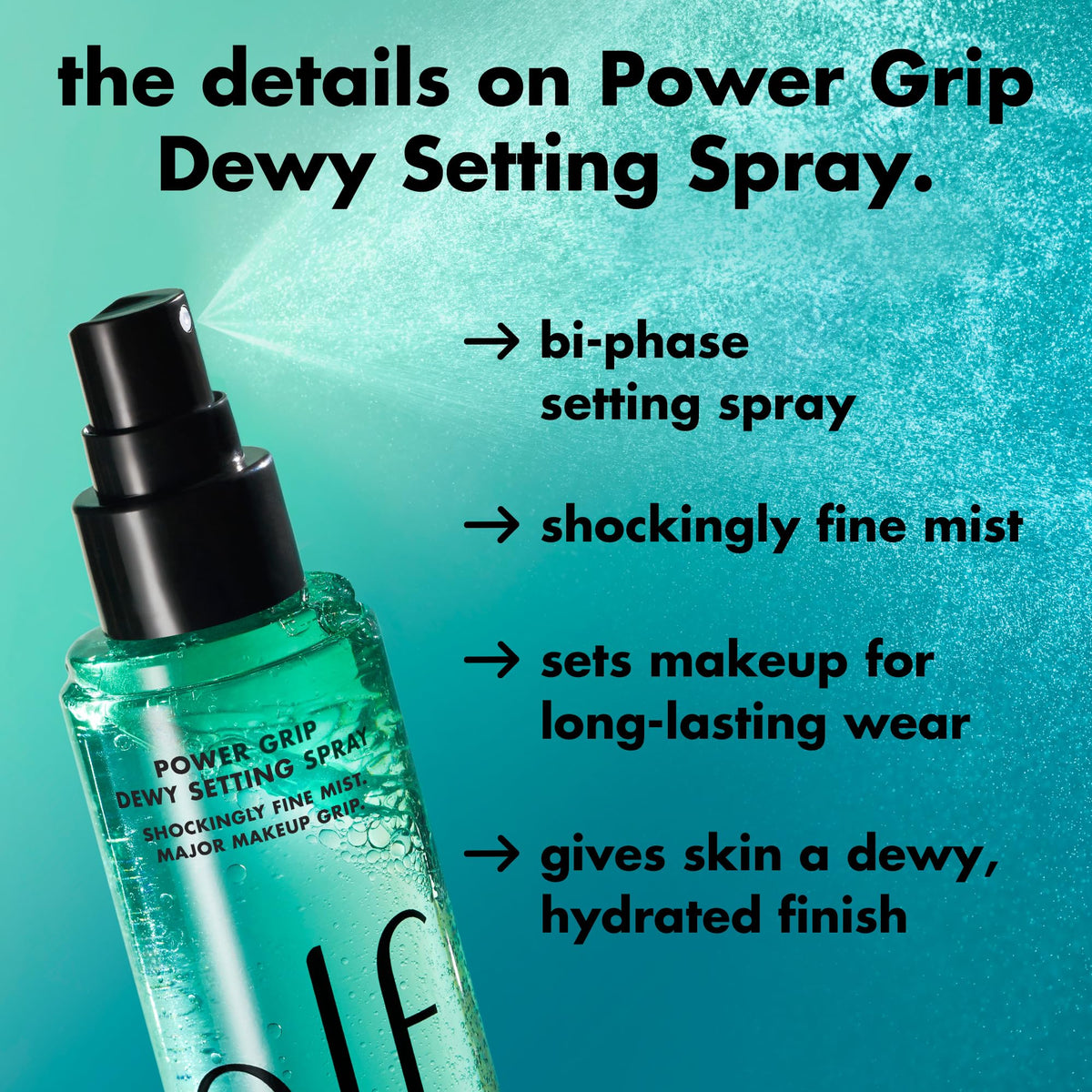 e.l.f. e l f Power Grip Dewy Setting Spray Hydrating Mist Dewy Glow – full view