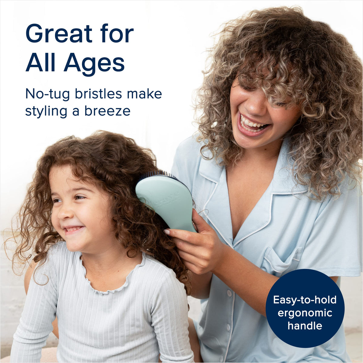 Crave Naturals Glide Thru Detangling Hairbrush that Glides – back view and specifications