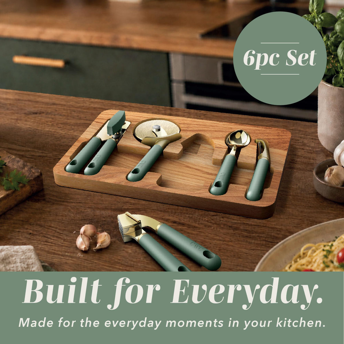 COOK WITH COLOR 6 Piece Kitchen Tool Set with Acacia Wood — view 8