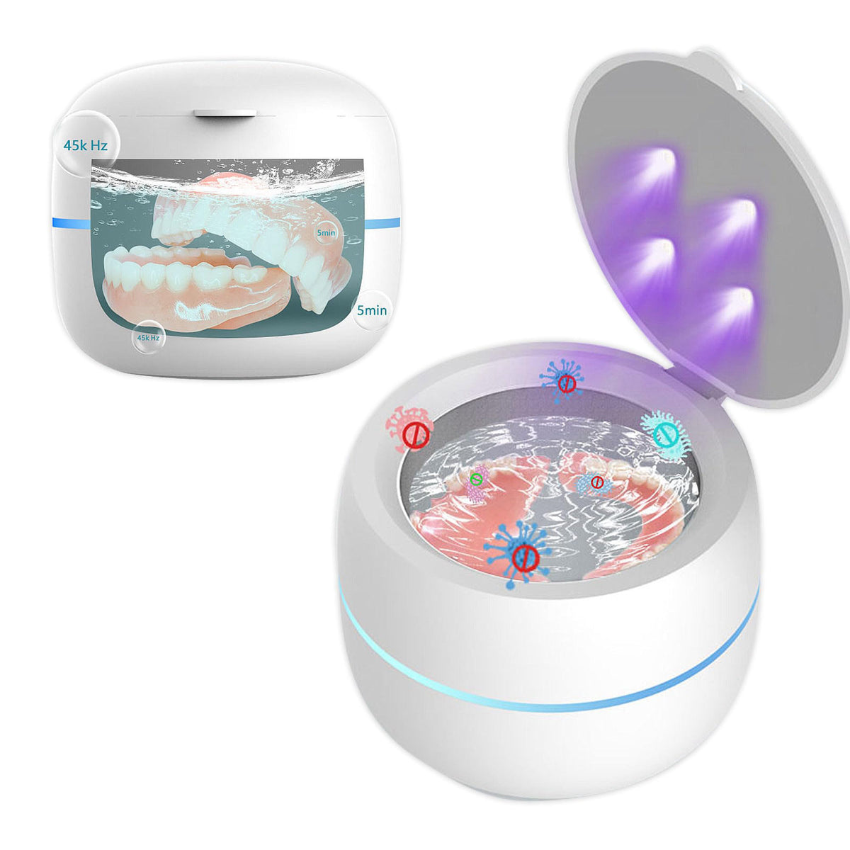 Dental Retainer Cleaner Ultrasonic Clean Box for dentures by LIFEES — view 2