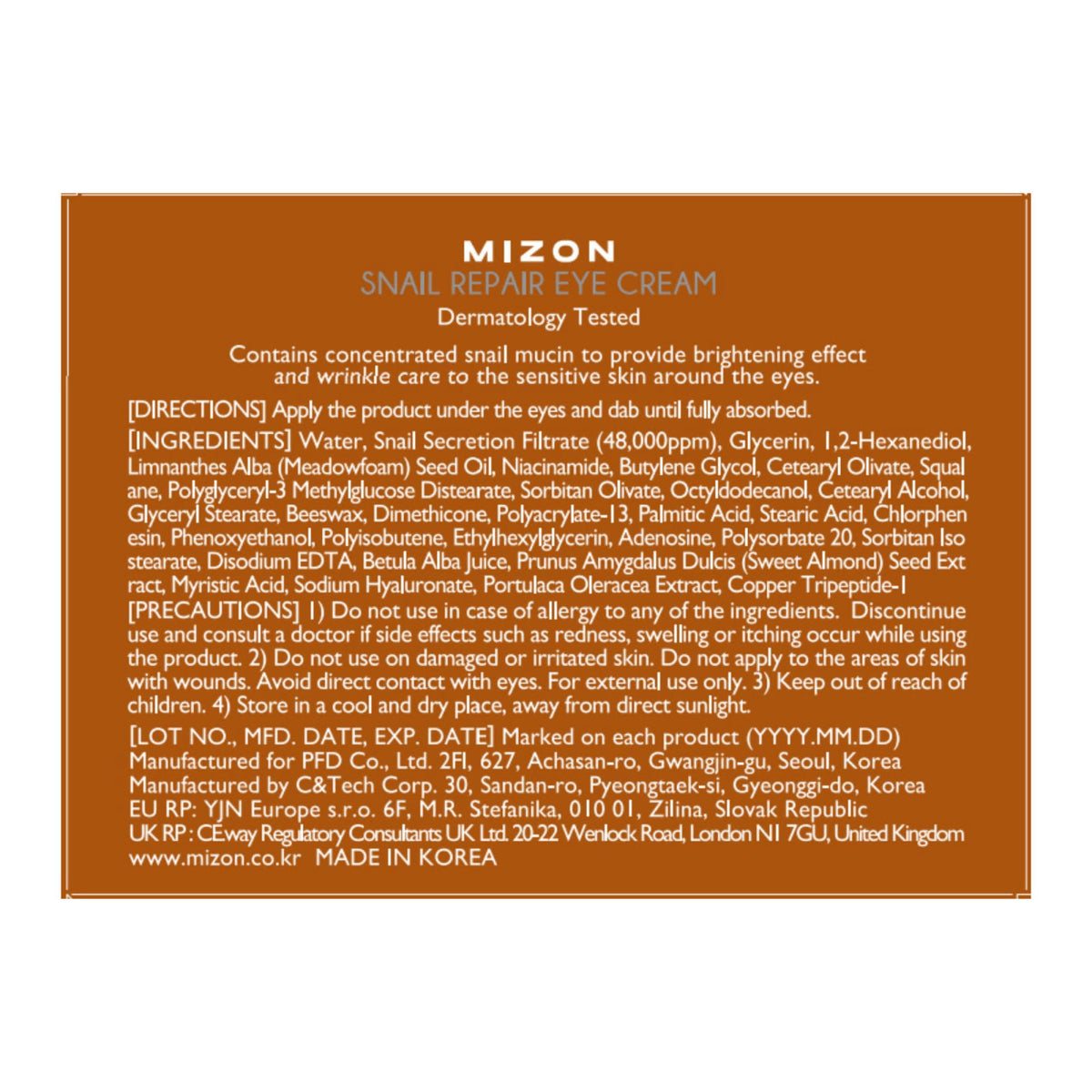 MIZON Snail repair eye cream 25ml Snail intensive Ampoule — view 7