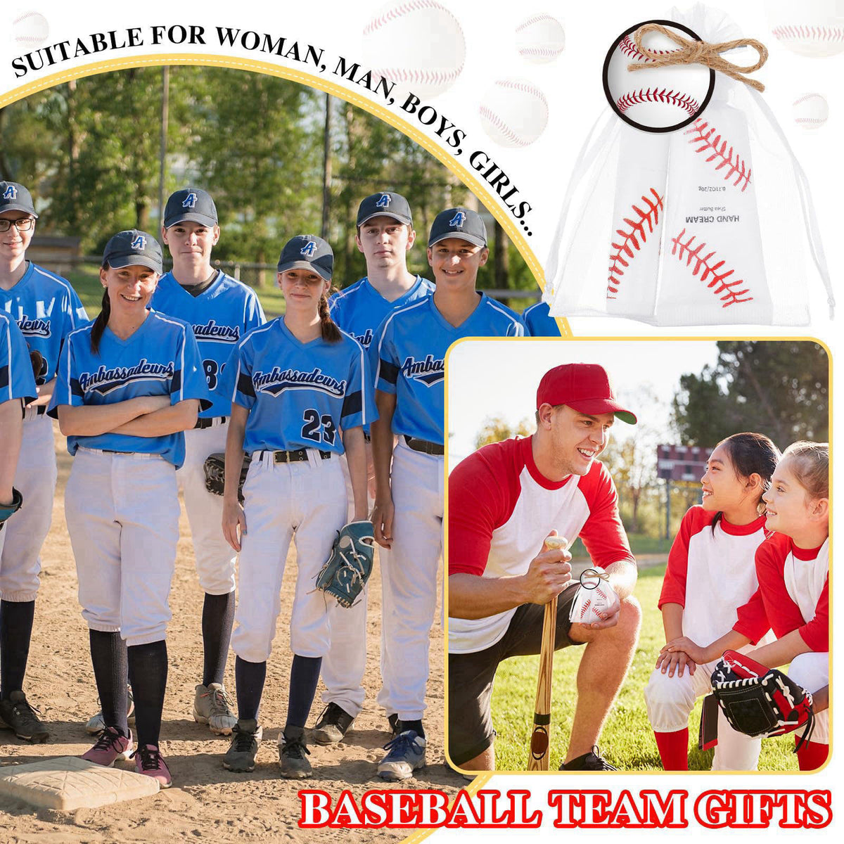 Baseball-Themed Lip Balm Set: 144 Pcs Hand Creams and More for Your Team Spirit by Heigble — view 5