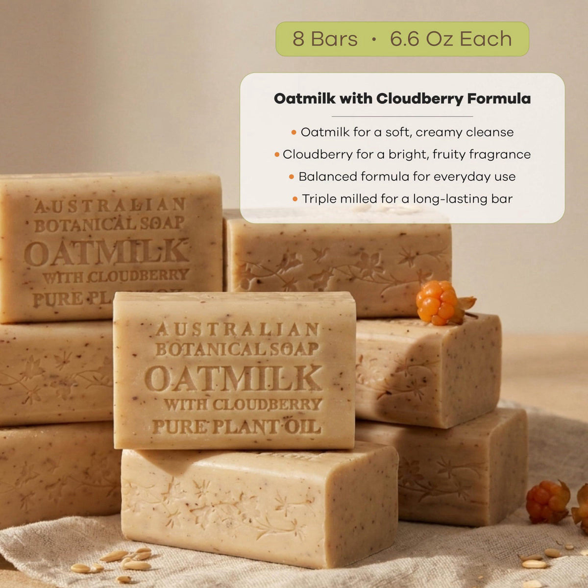 Australian Botanical Soap Oat Milk Cloudberry Bars 6 6 oz — view 4