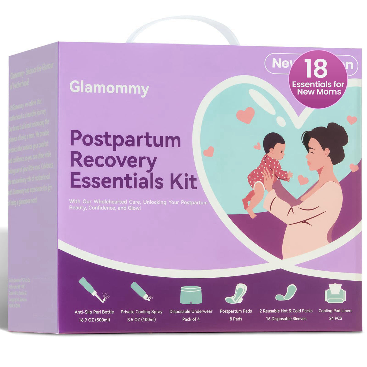 Postpartum Recovery Essentials Kit Labor Delivery Care for by Glamommy — view 2