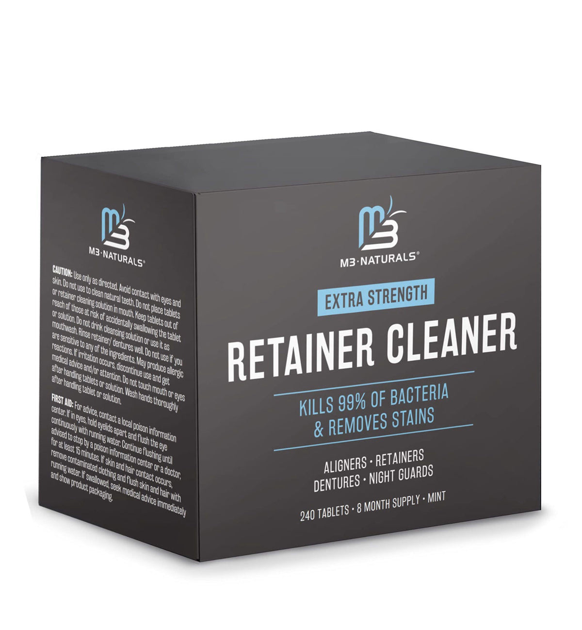 Retainer Cleaner Tablets Denture Cleaner Mint 8 Month Supply by M3 Naturals — view 2