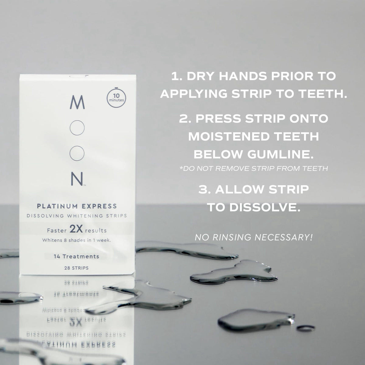 MOON Dissolving Teeth Whitening Strips 28 Platinum Express — view 8