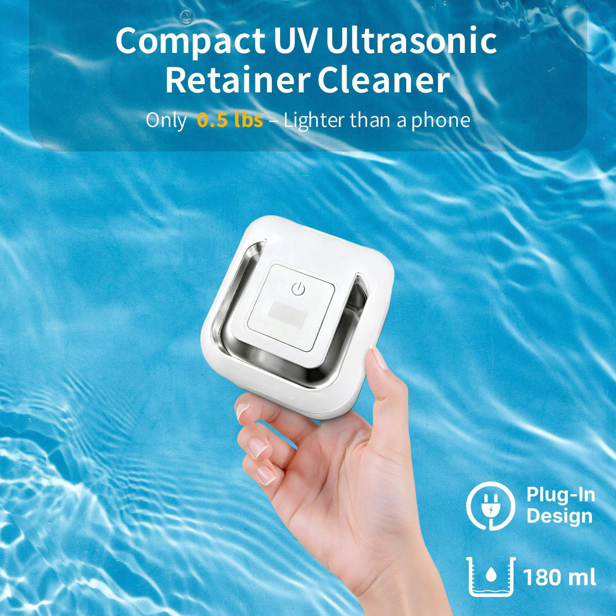 Ultrasonic Retainer Cleaner for Aligners Mouth Guards by HSAIKJ — view 5