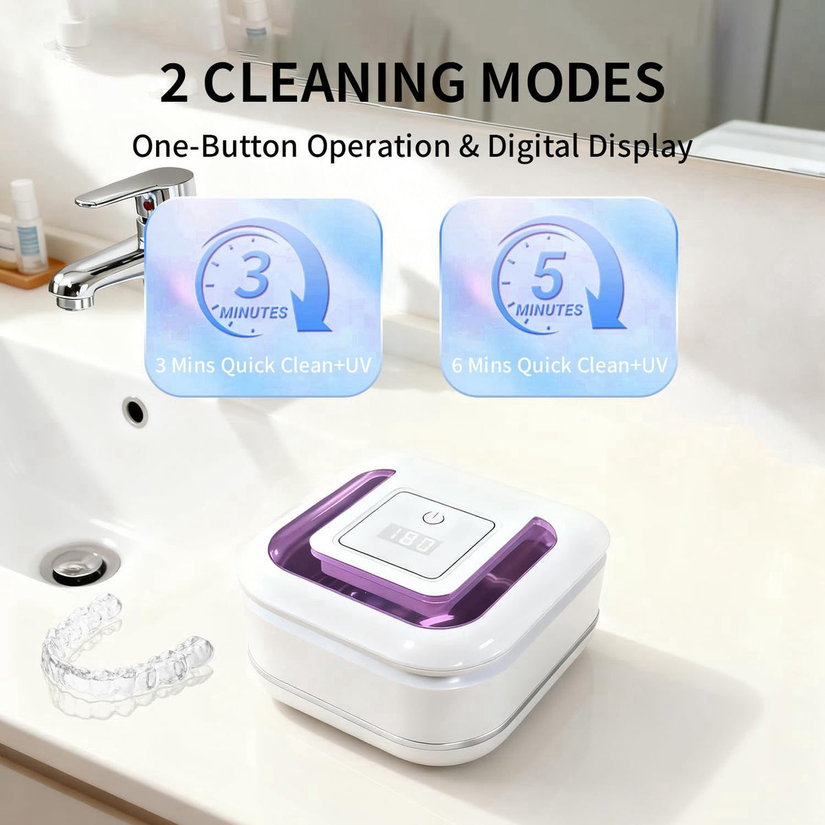Ultrasonic Retainer Cleaner for Aligners Mouth Guards by HSAIKJ — view 6