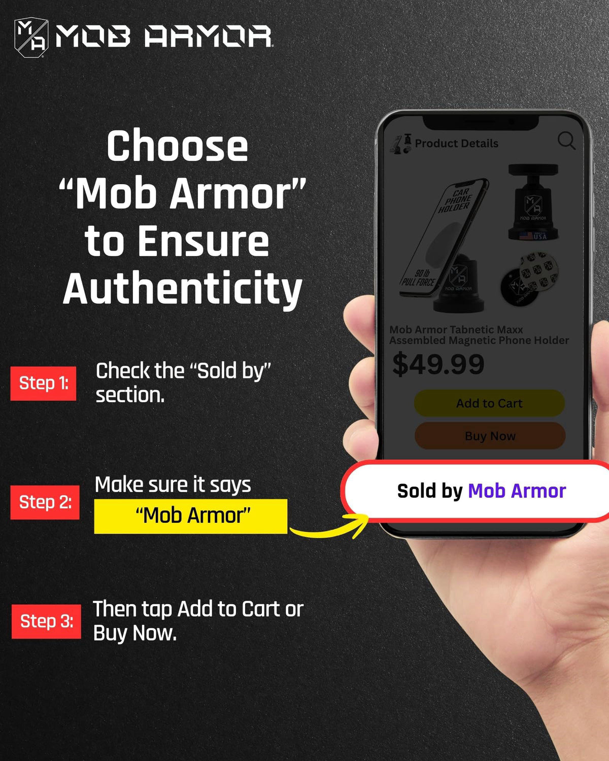 Mob Armor MobNetic Maxx Magnetic Car Phone Holder Mount — view 8