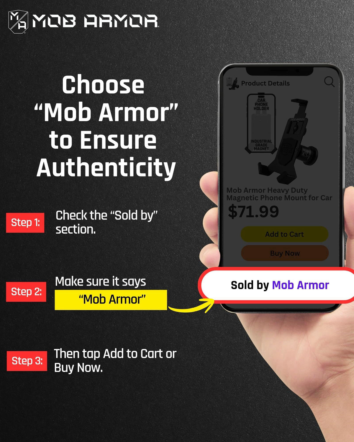 Mob Armor Heavy Duty Magnetic Car Phone Mount Holder — view 8