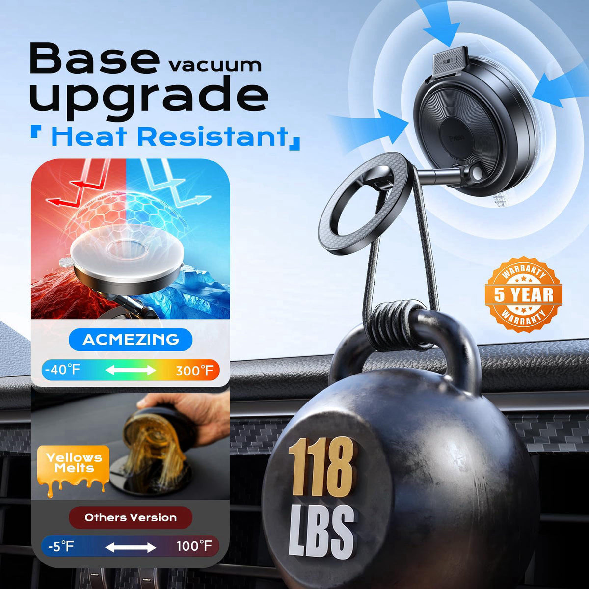 NeverDrop Car Mount for MagSafe 2 Bases for Any Surface by ACMEZING — view 5