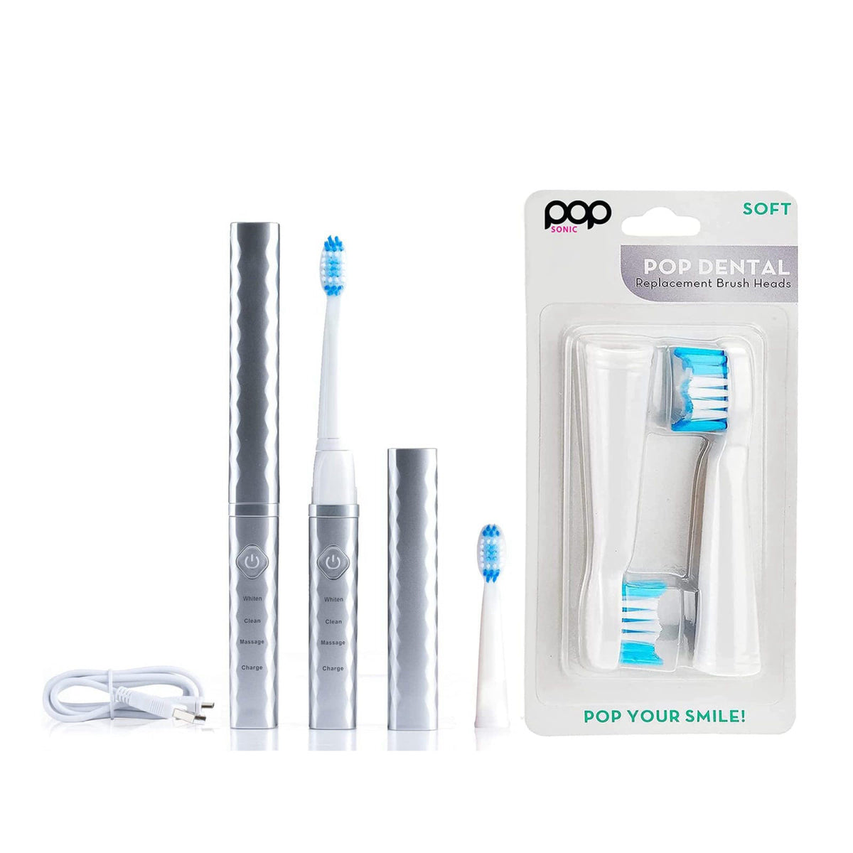 Pop Sonic USB Charge Anywhere Toothbrush Bonus 2 Pack — view 3