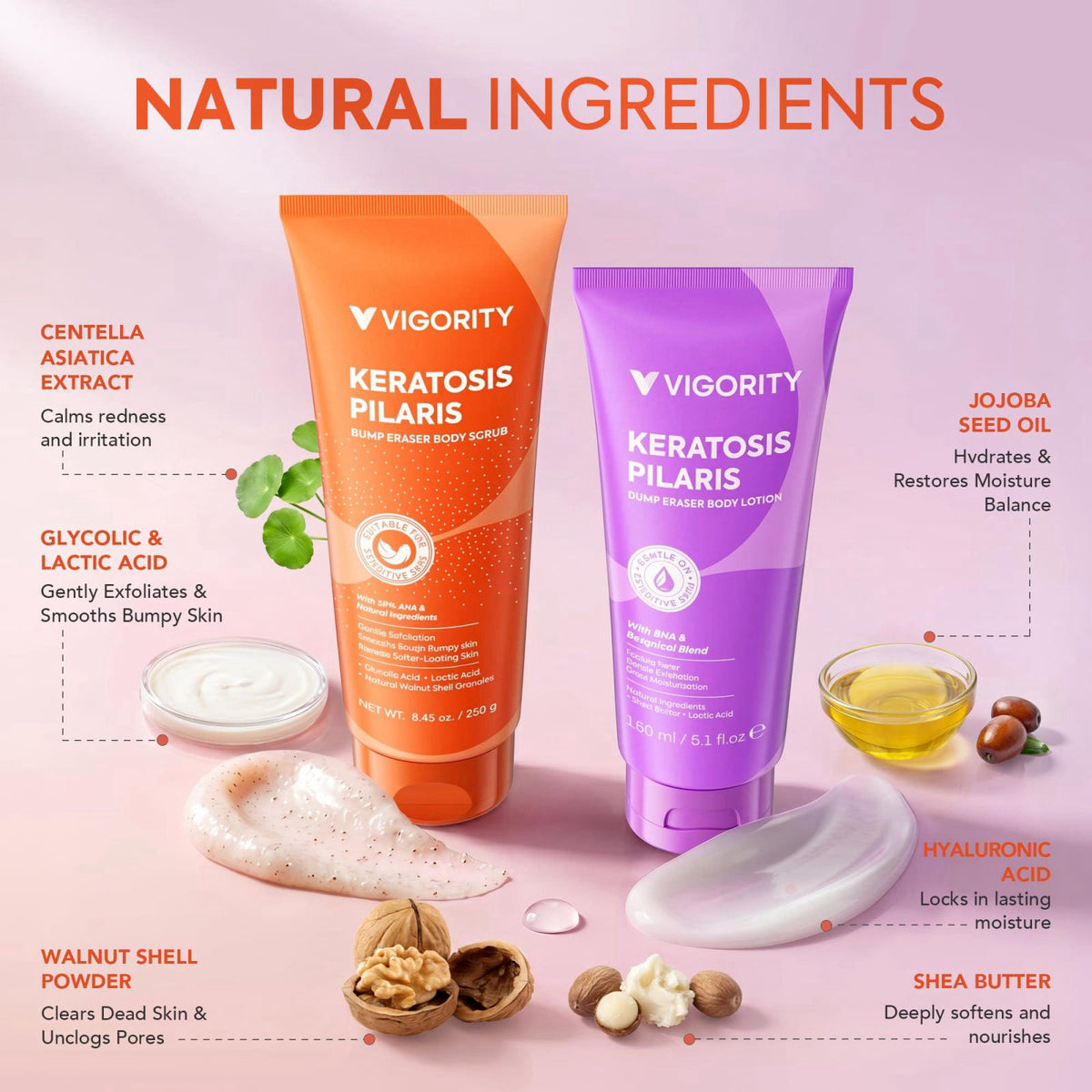 KP Bump Eraser Body Scrub Keratosis Pilaris Lotion Set with by Vigority — view 7