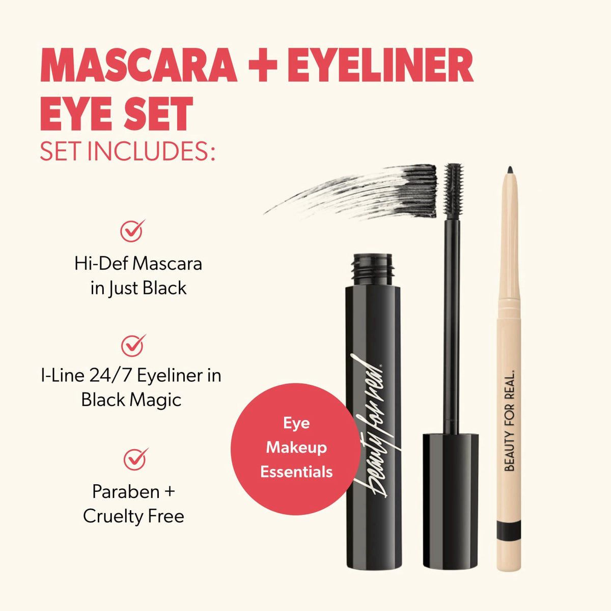 Beauty For Real I Line 24 7 Eyeliner Hi Def Mascara Set — view 3