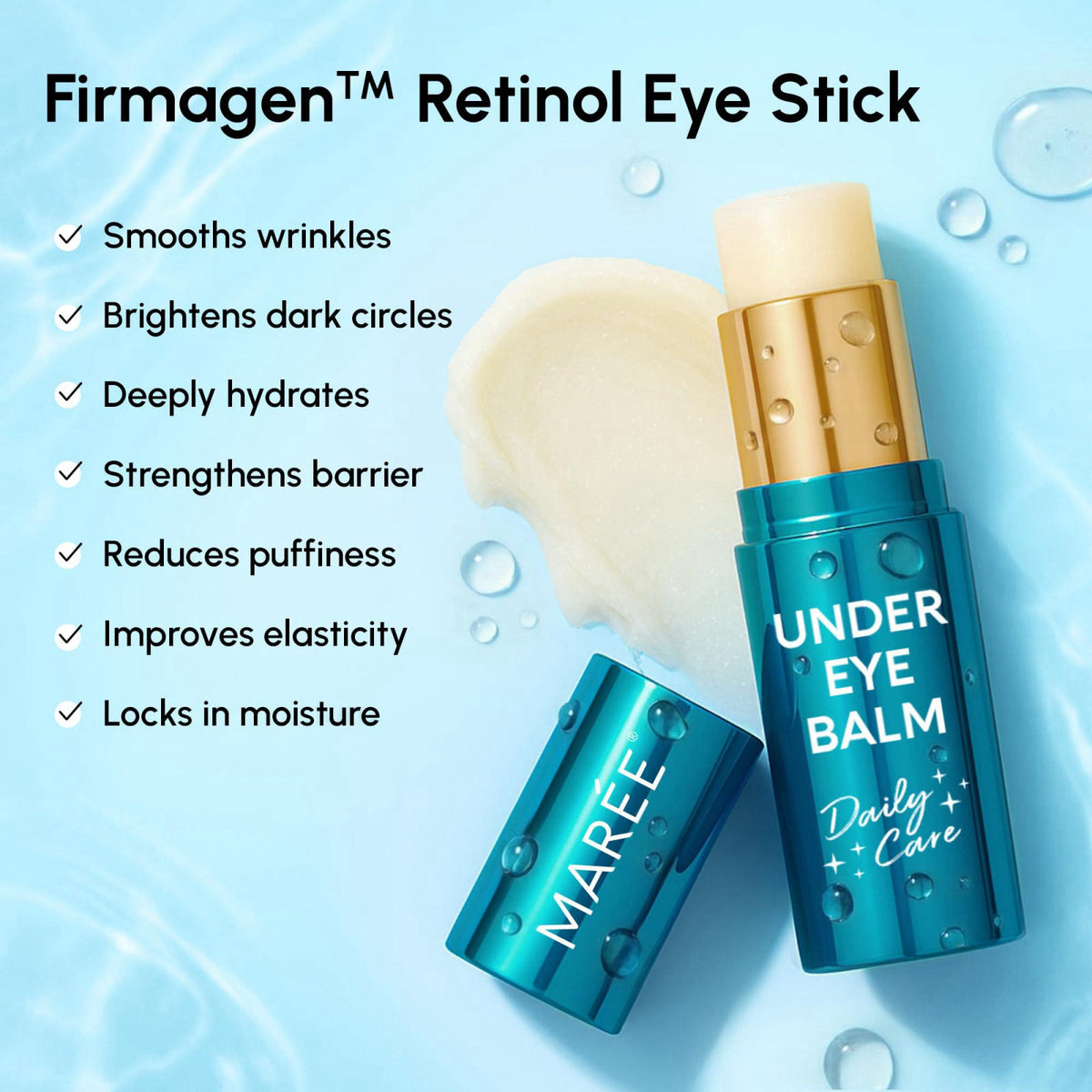 MAREE Under Eye Balm Stick Hydrating 2 PACK Retinol Caffeine — view 5