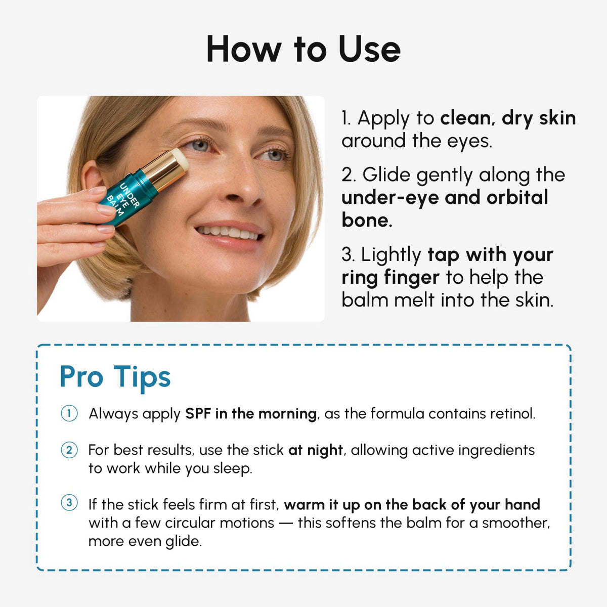 MAREE Under Eye Balm Stick Hydrating 2 PACK Retinol Caffeine — view 8