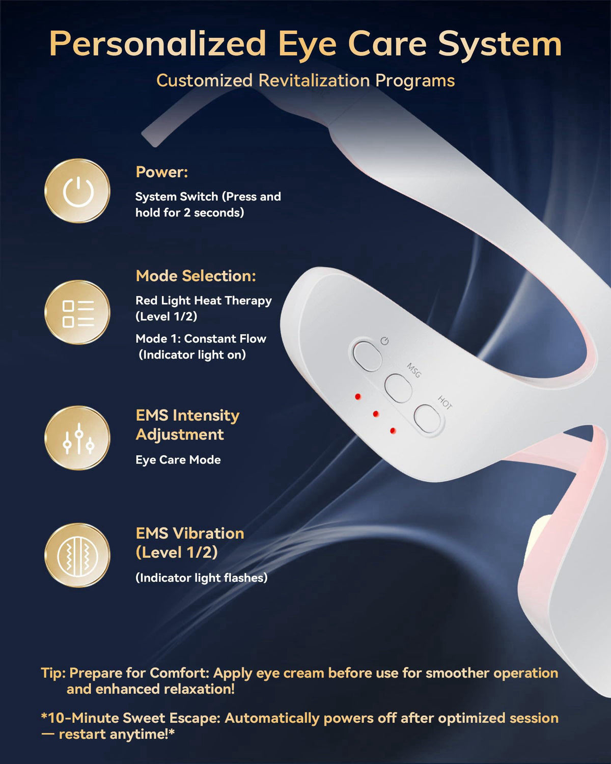 Under Eye Red Light Therapy Device 630nm Treatment of Eye by FOLOKE — view 3