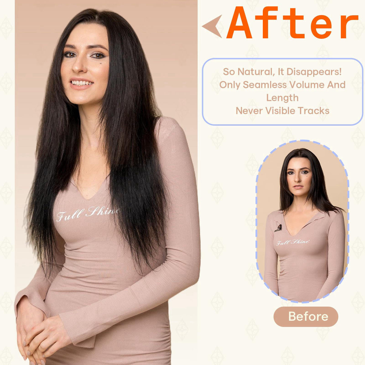 Full Shine Human Hair Tape in Extensions Natural Black 20 by Fshine — view 8