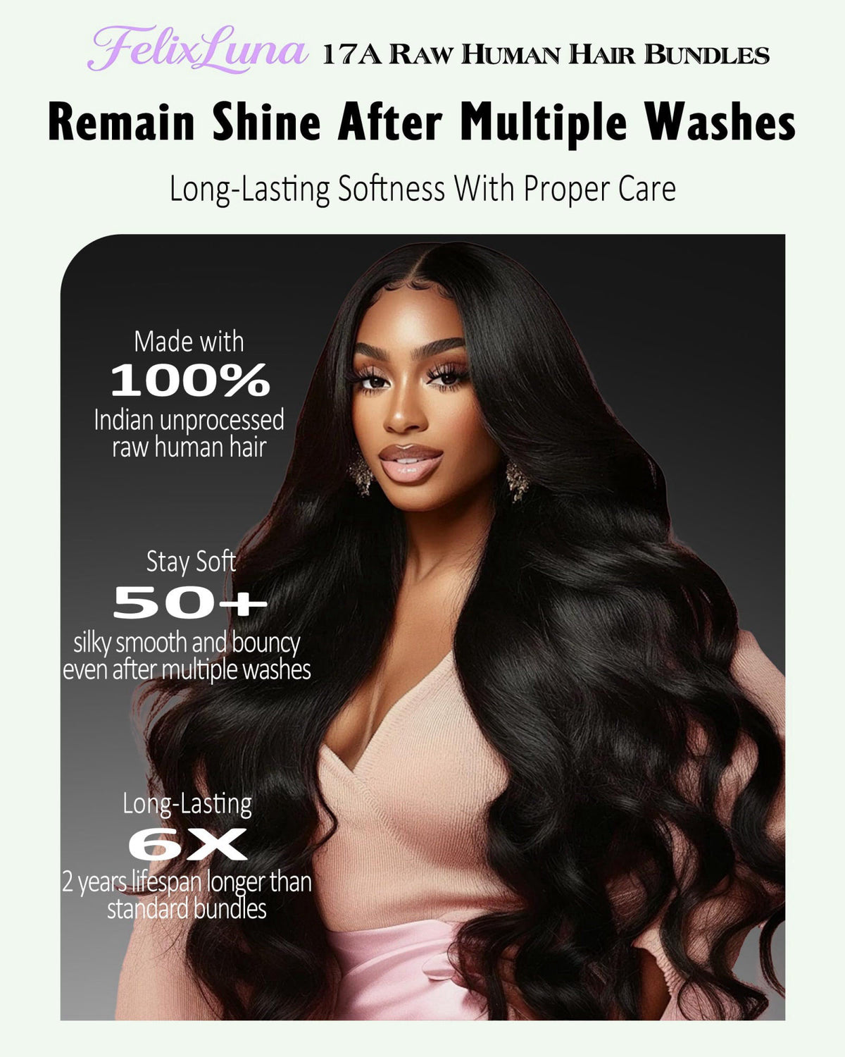 17A Premium Body Wave Human Hair Bundles 18 Inch Raw Hair by FelixLuna — view 5